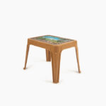 Decorated Rectangular Table 002 Wood Bird